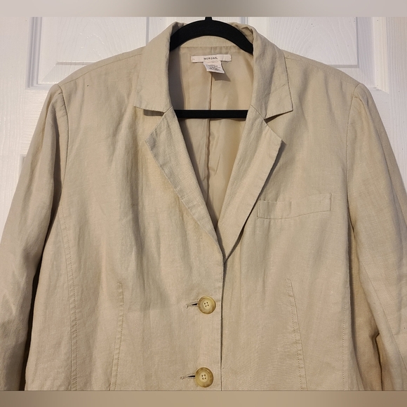Merona 100% Linen Women’s Blazer Neutrals color, size XL - Picture 3 of 9